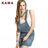 卡玛KAMA夏季连衣裙 女士牛仔背带连衣裙欧美包臀短裙子 7214167