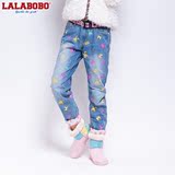 LALABOBO 2015春季新款 满绣骨头明星兔男友牛仔裤 包邮特价350
