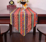 床旗条纹咖啡厅民族风茶几布东南亚风格桌布布艺桌旗
