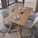 北欧实木餐桌6人餐桌椅组合宜家桌子一桌四椅设计师样板房家具