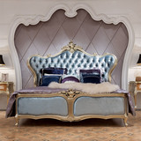 美式新古典实木双人床 法式手工雕花布艺床1.8公主床奢华婚床定制