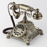 话机座机仿古电话机家用 复古欧式旋转盘电话机家用古董老式电
