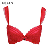 韩国EBLIN 小胸聚拢红色本命年内衣刺绣舒适文胸罩 ECBR611R11