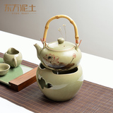 东方泥土 陶瓷手绘茶壶摆件 创意新房客厅软装装饰工艺品/煮茶器