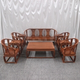 红木中式古典家具非洲黄花梨木皇宫椅沙发组合六件套十件套