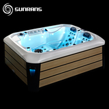 尚雷仕欧式豪华冲浪按摩SPA浴缸亚克力浴缸方形 恒温加热户外浴缸