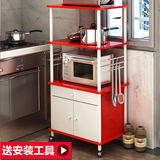 多功能新款厨房收纳置带抽屉柜子储物架微波炉架电器层架烤箱架