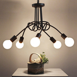 韩式卧室客厅枝形吊灯铁艺艺术创意个性北欧简约服装店吊灯