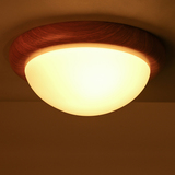 日式简约圆形木纹吸顶灯现代卧室书房门厅玄关阳台过道走廊灯