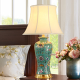 欧律比亚欧美原单美式风格台灯 手绘花鸟陶瓷台灯 温馨卧室床头灯