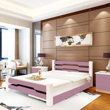 实木床1.8米1.5松木床简约单人双人床1.2米原木中式公主床儿童床