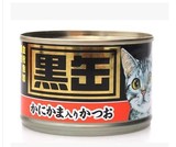 国产  玛鲁哈  黑缶(黑罐) 猫罐头 金枪鱼加蟹丝160kg  特价促销