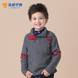 2015套头男童儿童混纺格里常规新款B类大童针织衫毛衣LLB1247