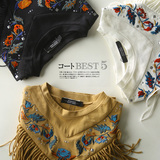 FA34流苏风潮-韩国16年夏季女装新款花朵刺绣百搭短袖T恤mj63 SS