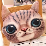 喵星人抱枕猫咪 卡通逼真3D立体猫头大脸猫靠垫可拆洗儿童节礼物