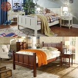 美式实木床1.2米成人单人床宜家卧室简约白色儿童床公主床经济型