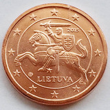 全新欧盟钱币 2015年立陶宛1欧分小硬币 16mm 外国纪念币收藏品