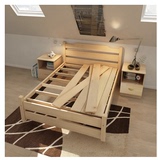 特价简约现代宜家实木松木单人双人儿童床简易床储物床韩式欧式床