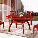 实木餐桌椅组合橡胶木圆形现代简约家用饭桌实木大圆桌特价餐桌