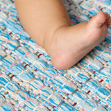 编织手工飘窗床边儿童房宝宝爬行地毯地垫天鹅湖 加厚蓝色棉线