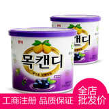 批发韩国进口零食糖果LOTTE乐天蓝莓木瓜润喉薄荷糖148g 12桶一箱