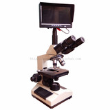 电子显示屏2000X专业生物显微镜光学双目TV精子水产养殖真菌三目
