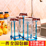 玻璃架子沥水杯架韩版拉伸式多位沥水杯架创意放水杯干燥挂杯架子