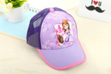 迪斯尼Disney韩版正品儿童帽子苏菲亚公主户外网眼鸭舌遮阳棒球帽