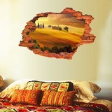 仿真3d立体风景画墙贴纸客厅房间墙上卧室装饰品创意背景墙壁贴画