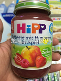 德国Hipp喜宝有机覆盆子草莓伴苹果泥/混合泥宝宝辅食4个月190克