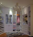 长沙市白色转角衣柜开放走入式衣帽间实木质板式简欧衣橱衣柜定做