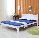 松木实木床环保木床成人1.5米大床带床垫白色双人床儿童单人床1.2