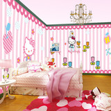 无缝大型壁画粉色hellokitty凯蒂猫 KTV壁纸儿童房卡通主题壁画