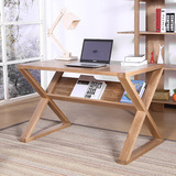设计师家具 实木办公桌 简约时尚电脑桌 带书架高档耐用橡木 书桌