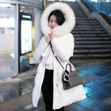 IS DALU原创定制冬季韩版新款女装拼色加厚中长款大毛领潮羽绒服