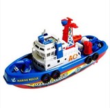 电动船 0619A 消防船 船模 轮船 会喷水 儿童玩具批发 混批
