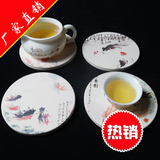 中国风陶瓷吸水杯垫 茶杯垫 防滑隔垫环保 UV喷墨印刷 支持定制