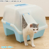 日本IRIS爱丽思猫厕所 全封闭单层猫砂盆 双空间 不漏砂 CNT500