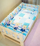 宝宝床围护栏 纯棉床帏 婴儿加高加厚型防撞 定做儿童床三件套