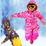 冬季户外滑雪儿童婴幼儿保暖加厚防水透气连体服男女童滑雪服套装