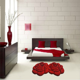 现代简约卧室客厅茶几办公床边榻榻米地垫门垫满铺3d玫瑰婚房