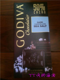美国代购 godiva 50%海盐黑巧克力大排 100g
