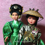 重磅收藏级！♥法国古董娃娃♥ 稀有中国斗笠／日本和服 ２款选