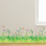 可移除墙贴纸/春天的原野 踢脚线防水墙纸贴画客厅温馨卧室贴花