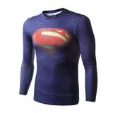 英雄超人紧身衣男压缩衣弹力排汗运动长袖骑行健身速干衣篮球T恤