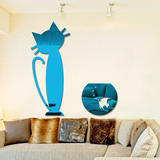 亚克力3D可爱猫咪立体镜面墙贴客厅卧室背景墙面家居装饰饰品贴纸