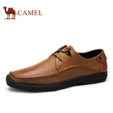 Camel骆驼男士皮鞋真皮日常休闲鞋英伦系带春秋季男鞋潮流单鞋子