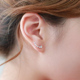 S925纯银耳钉女款气质韩国耳饰品耳环水晶钻石防过敏送礼物包邮