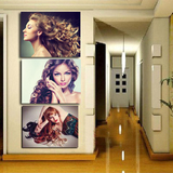 艺术发型美发店发廊装饰画理发店造型墙画美女图片海报无框水晶画