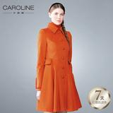 直销13秋冬CAROLINE卡洛琳专柜正品女大衣F6602001吊牌价3760